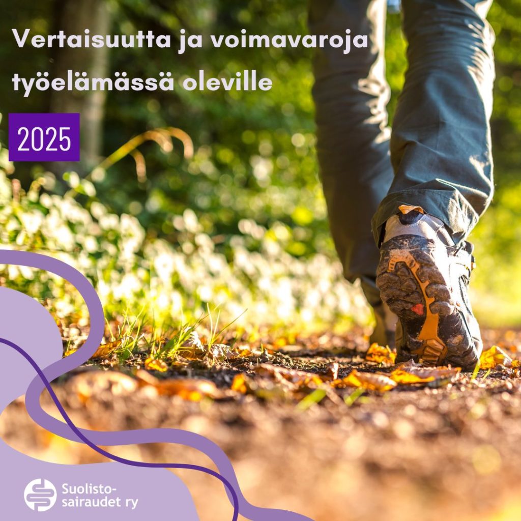 Kuvituskuva, jossa teksti voimavaroja ja vertaisuutta työelämässä oleville 2025