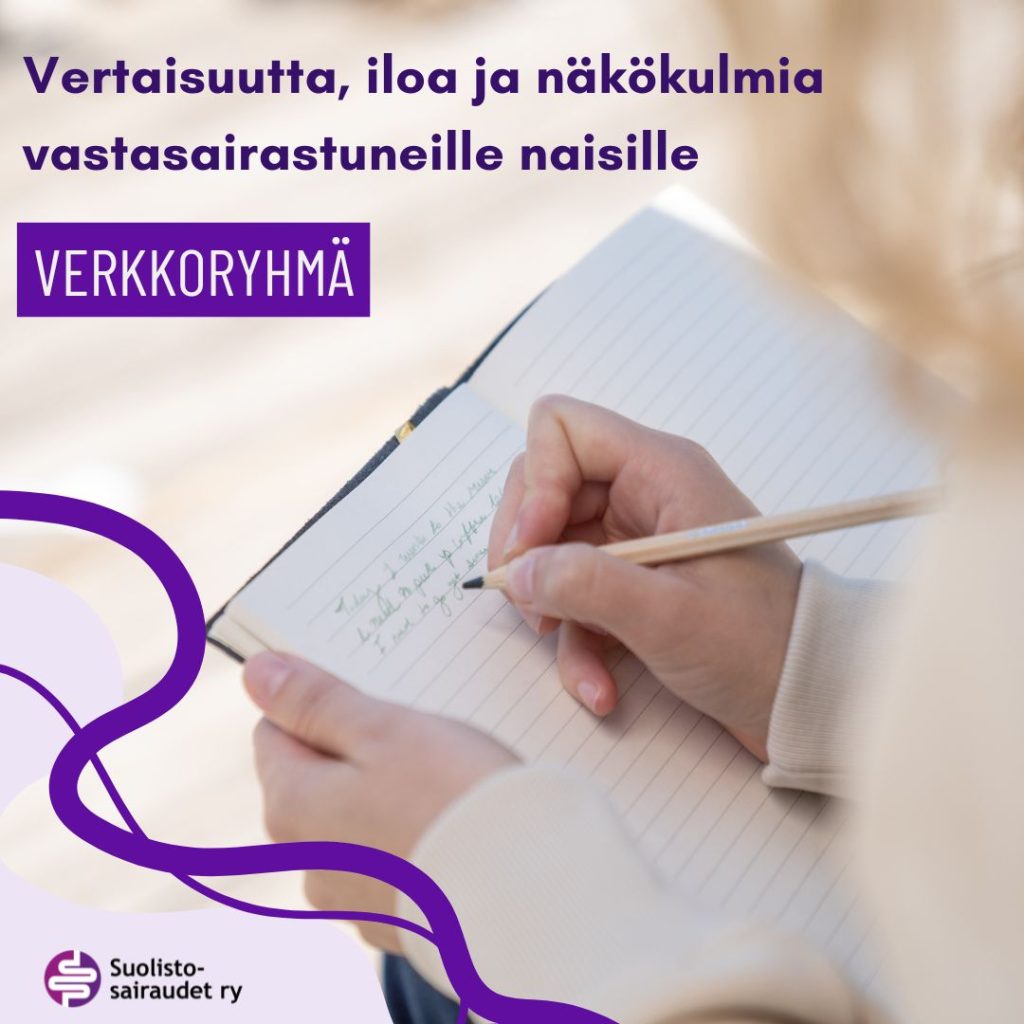 Kuvituskuva, jossa teksti Vertaisuutta, iloa ja näkökulmia vastasairastuneille naisille