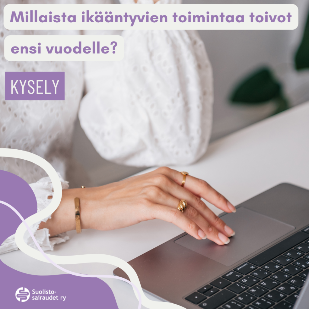 Kuvituskuva, jossa teksti millaista ikääntyvien toimintaa toivot ensi vuodelle? Kysely.