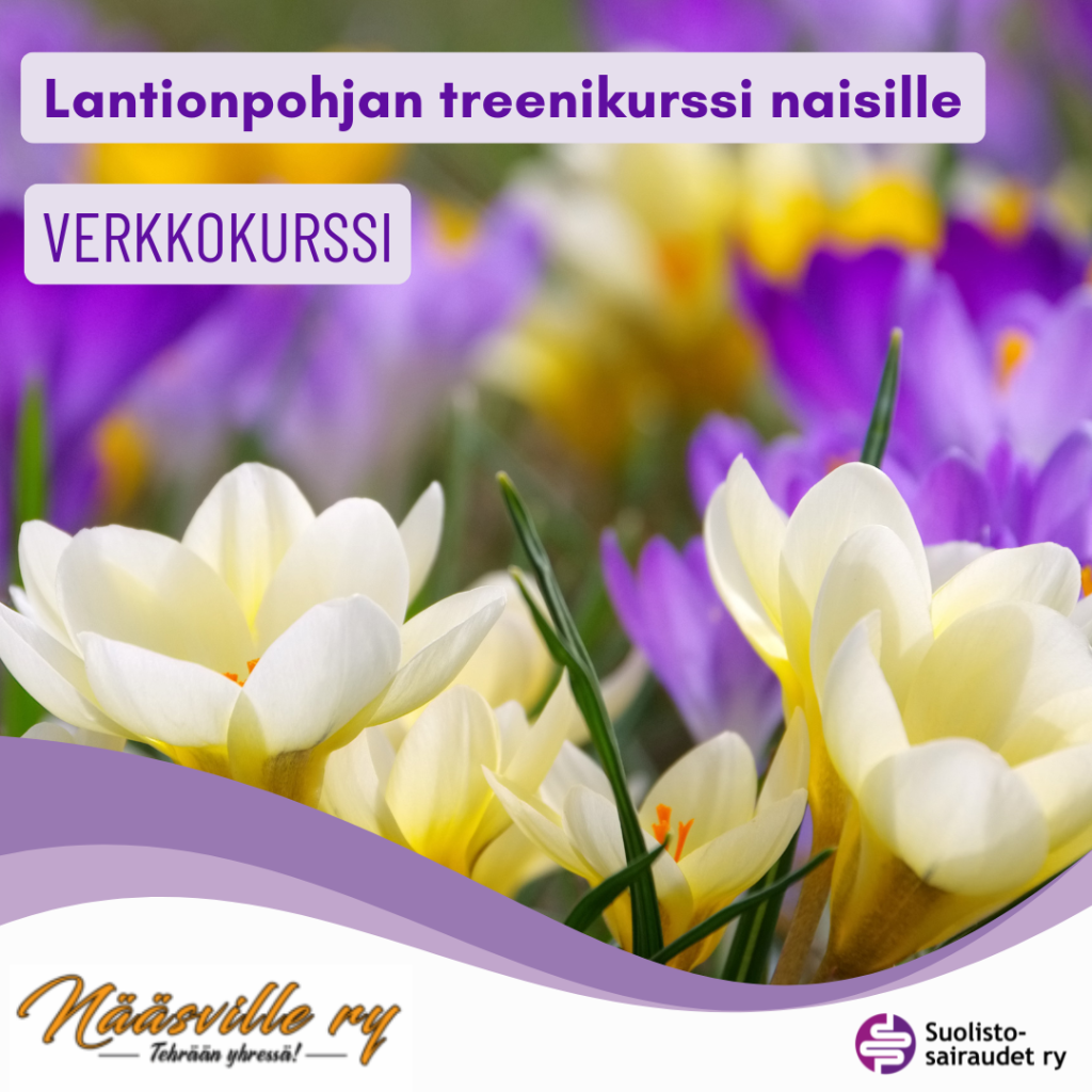 Kuvituskuva, jossa teksti: Lantionpohjan treenikurssi naisille, verkkokurssi.