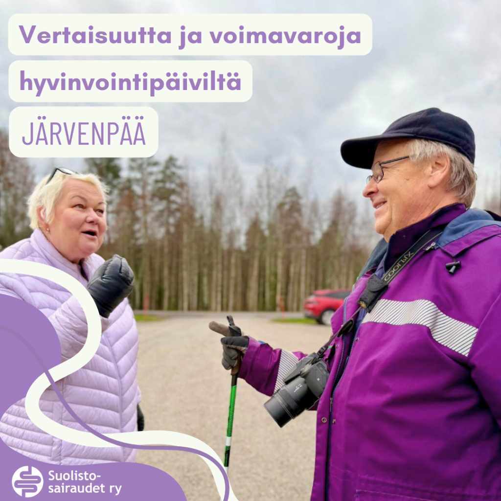 Kuvituskuva, jossa teksti vertaisuutta ja voimavaroja hyvinvointipäiviltä, Järvenpää