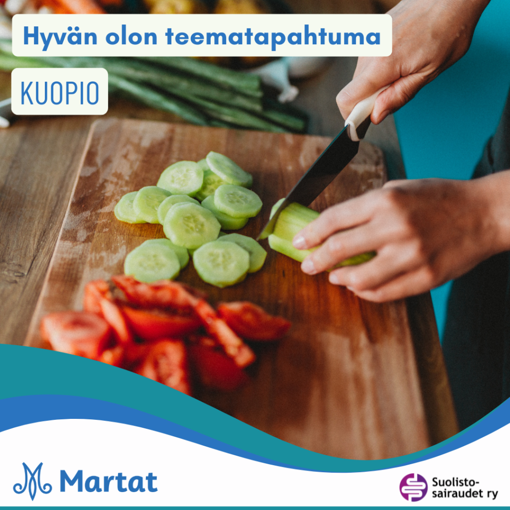 Kuvituskuva, jossa teksti hyvän olon teematapahtuma, Kuopio