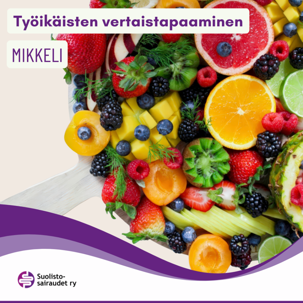 Kuvituskuva, jossa teksti työikäisten vertaistapaaminen, Mikkeli