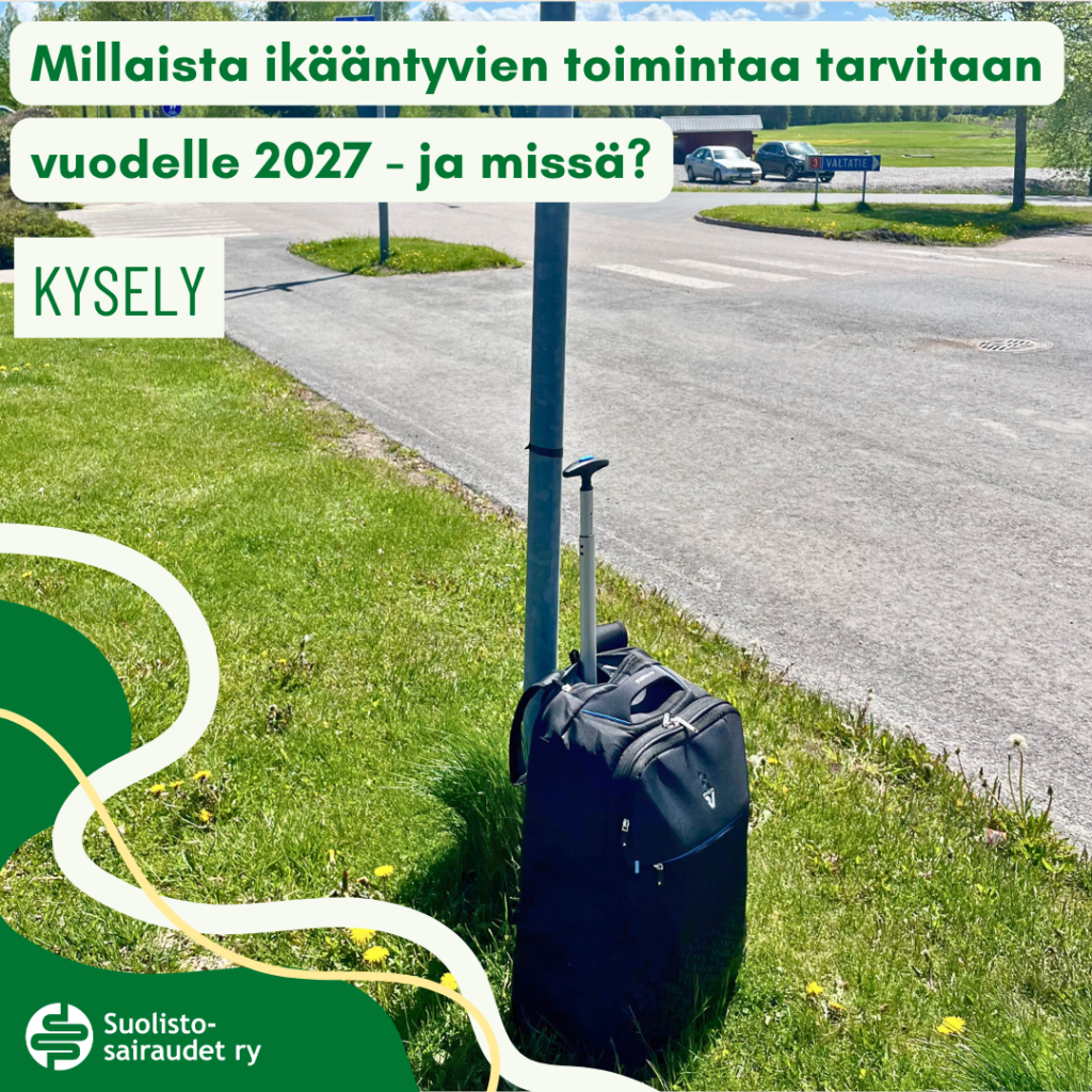 Kuvituskuva, jossa teksti millaista ikääntyvien toimintaa tarvitaan vuodelle 2027 ja missä? Kysely.